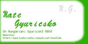 mate gyuricsko business card